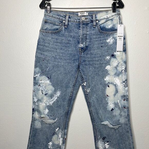 Hudson Womens Size 26 Thalia 90s Loose Paint Distressed Jeans - Picture 11 of 16